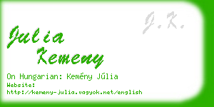 julia kemeny business card