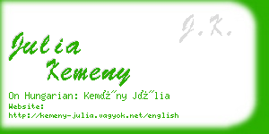 julia kemeny business card